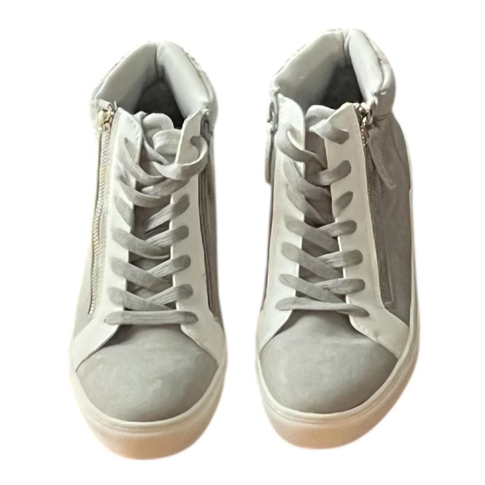 Universal Thread Gray High Top Sneakers Side Zip Snake Detail Size 9.5‎
